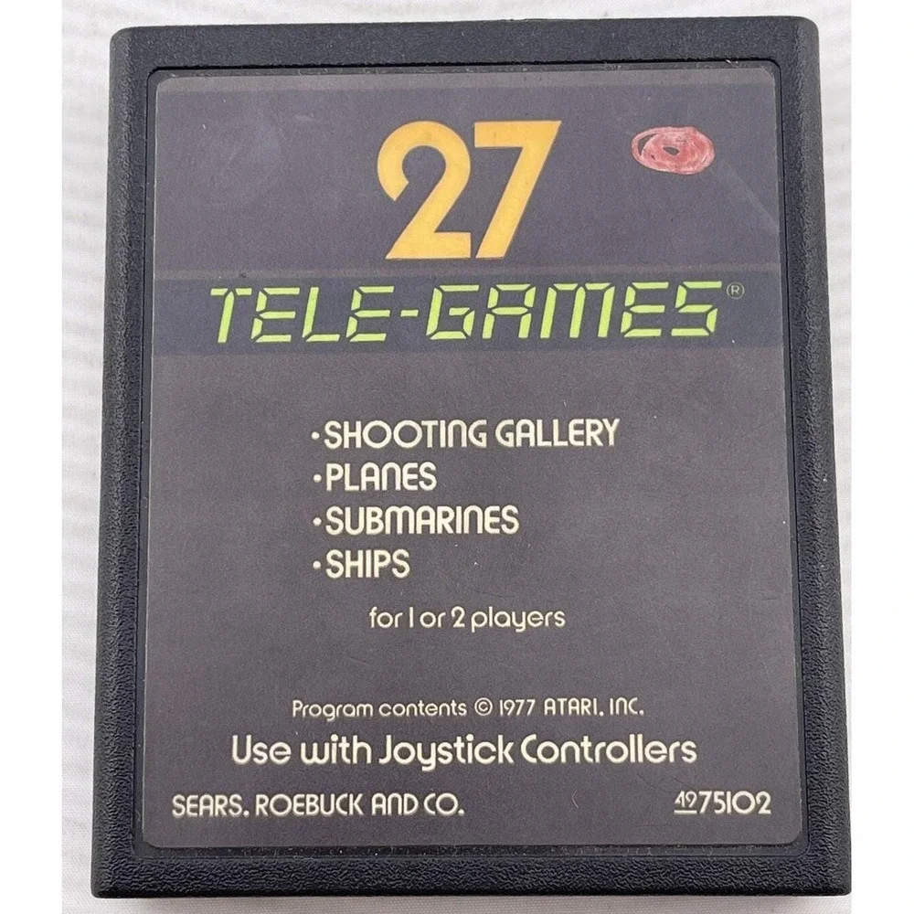 VTG 1977‎ Retro Atari Video Game Cartridge Target Fun 27 Tele-Games ~ Untested